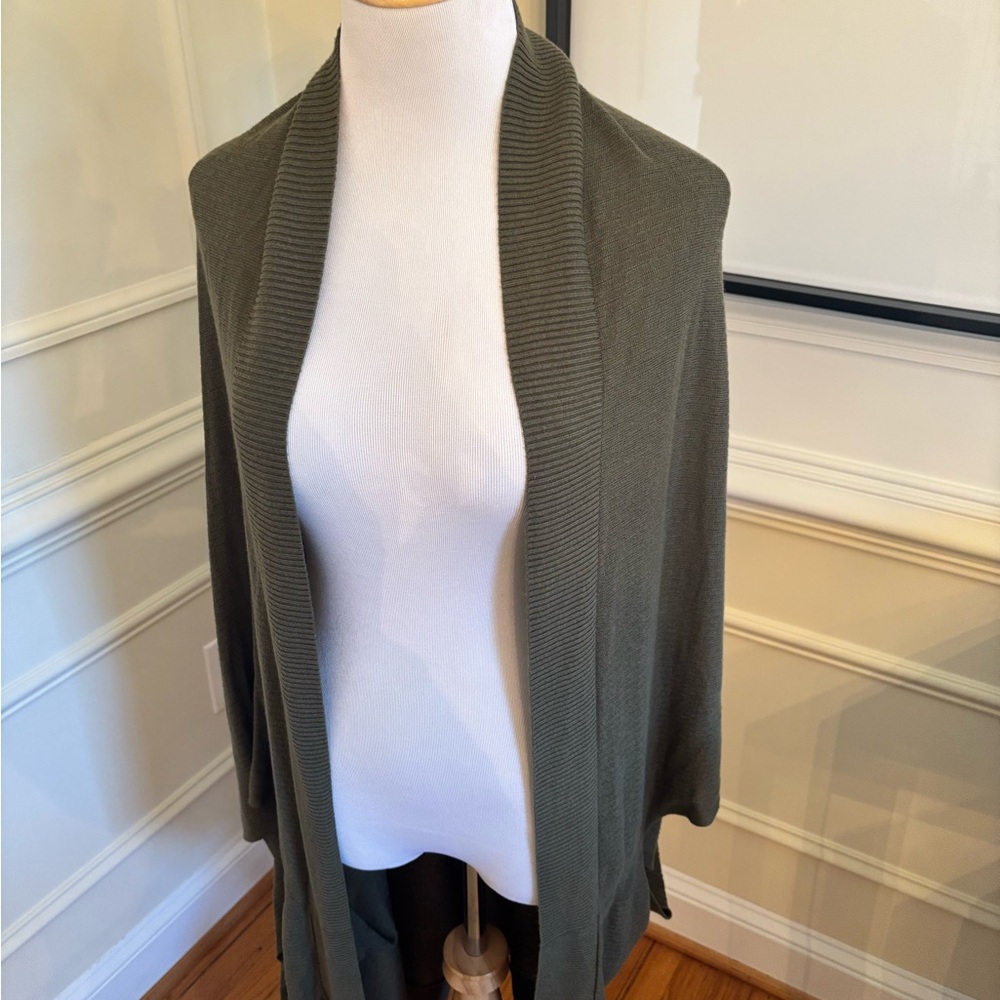 lululemon athletica Olive Open-Front Ribbed Shawl Cardigan
